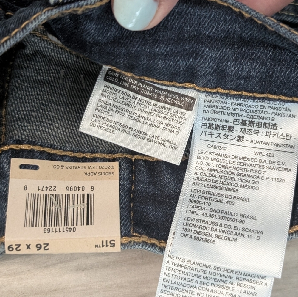 🥁 Levi's 511 Slim Stretch Jeans NWT - Picture 6 of 9